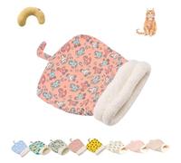 Saco de dormir para gatos de interior, acogedor y esponjoso túnel para mascotas con almohada, bonito saco de dormir para gatos