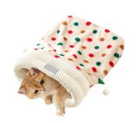 Saco De Dormir para Gatos De Interior - Cama para Dormir Térmica Y Acogedora para Mascotas - En Forma De Cueva para Gatos De Invierno | para Hogar Casa De Campo Sala De Estar Dormitorio Navidad Y Año