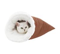 Saco de dormir para gatos de invierno, acogedor, cueva para gatos, cómodo saco de acurrucarse para mascotas, diseño semicerrado, cama calmante para mascotas, nido cálido para gatos y perros pequeños