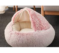 Saco de Dormir para Gatos, Manta de Lana, Almohadilla para Mascotas térmica, Cortinas Suaves y Antideslizantes, Lavables (Terciopelo Corto Rosa)
