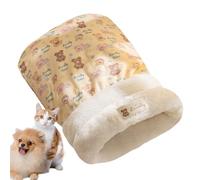Saco de dormir para mascotas | Bit de gato de 21,65 pulgadas para comodidad invernal | Algodón y cueva cableada de algodón para perros Conejos para perros pequeños animales