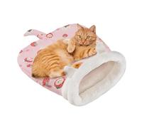 Saco de dormir para mascotas, saco cómodo semicerrado, cama de invierno lavable para gatos | para gatitos, animales pequeños, dormitorio, balcón al aire libre, cuatro estaciones