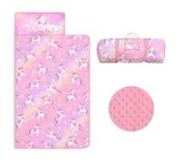 Saco de Dormir para Niños con Almohada y Manta Extra Gruesa Grande 2 en 1, Alfombrilla de Siesta para Niñas y Niños, Bolsa de Dormir Bebés para Preescolar Viajes Camping, Unicornio Degradado