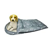 Saco de dormir para perro, impermeable, grande, portátil, con bolsa de almacenamiento, bolsa de dormir para perros de viaje, cama para perros para interiores y exteriores, cálida, camping,