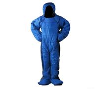 Saco de dormir portátil en forma humana, para campamento de invierno, relleno de algodón cálido ultraligero con aberturas para los pies, equipo al aire libre repelente al agua, para senderismo (XL