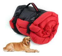 Saco de Dormir portátil para Perros, colchoneta Plegable para Acampar para Perros, Impermeable y Antideslizante, colchones Suaves y cálidos para Cachorros, para Invierno, Camp Red 90x60cm/35.4x23.6in