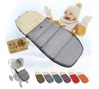 Saco de invierno para bebé, compatible con modelos de cochecito Bugaboo, lana de cordero, asiento ajustable (gris claro)