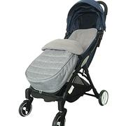 Saco de invierno para cochecito de bebé, silla de paseo, universal, cálido, resistente al viento, sacos de dormir extraíbles, parte inferior con perlas antideslizantes, 42 x 90 x 30 cm (gris)