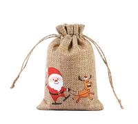 Saco de Navidad 20 unidades Papá Noel saco de Papá Noel saco de regalo para llenar bolsa de Navidad con cordón de yute, bolsa de Papá Noel para rellenar, 10 x 15 cm