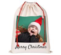 Saco de Papá Noel personalizado con inicial y nombre, bolsas de regalo de Navidad con monograma personalizado del alfabeto con cordón, bolsas de regalo de Navidad para regalos de vacaciones, bolsas de