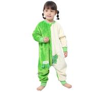 Saco Dormir Bebé con Pies, Pijama Invierno Franela, Pelele Ropa para Dormir Manga Larga, Manta Niñas Niños con Cremalleras, Buzo Dinosaurios 90 (18-24 Meses)