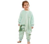 Saco Dormir Bebé con Pies Pijama Saco Bebé, Invierno Franela Pelele Ropa para Dormir con Manga Larga, Pijama Manta Bebé Niñas Niños con Cremalleras Dibujos Animados Buzo Bebé Cocodrilo 100(2-3 Años)