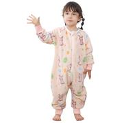 Saco Dormir Bebé con Pies Pijama Saco Bebé, Invierno Franela Pelele Ropa para Dormir con Manga Larga, Pijama Manta Bebé Niñas Niños con Cremalleras Dibujos Animados Buzo Bebé 0-6 Años
