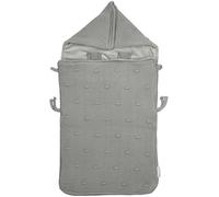 Saco Meyco Knots, manta envolvente para silla de coche y cochecito de bebé (saco de alta calidad con cremallera, transpirable, 100% algodón, 40 x 82 cm), Gris