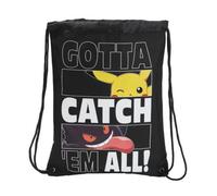 Pokémon – Mochila saco juvenil – Diseño Pokémon – Asas regulables – Negro