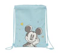 MICKEY MOUSE BABY - Mochila Saco Plano Junior, Mochila, Ideal para Niños de Diferentes Edades, Cómoda y Versátil, Calidad y Resistencia, 26x34 cm, Color Azul claro