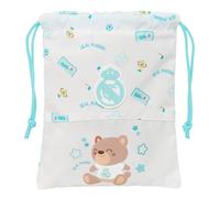 Safta REAL MADRID PREESCOLAR BLANCA - Saquito Merienda Lunch Bag, Portatodo, Calidad y Máxima Resistencia, Porta Comida, Recreo, 20x25 cm