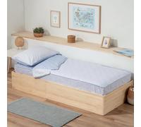 Saco Nórdico Junior 127 Manterol | Saco Cama Infantil y Juvenil | Cremallera y Gomas Ajustables | Incluye Funda de Almohada Reversible | Diseño Florecillas | Cama 90 cm | Rosa y Azul (Azul)