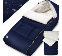 Saco para bebe cubrepiés forrado apto para cochecito azul marino
