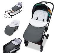 Saco para Carrito y Buggy de Invierno 90x45 cm - Saco de Invierno Forro Cálido Manta Envolvente Accesorio Bebé cálido Minky certificado Oeko-Tex Gris Oscuro