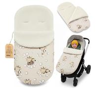 Saco para Carrito y Buggy de Invierno 90x45 cm - Saco de Invierno Forro Cálido Manta Envolvente Accesorio Bebé cálido boucle certificado Oeko-Tex Jirafas