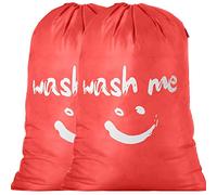 Saco para la colada plegables Set de 2 IHOMAGIC Nilón Cesto para Ropa Sucia Plegable 120L bolsa de lavanderia Viajes para Baño Con Organizador Lavandería para Cocina Dormitorio Hotel Naranja