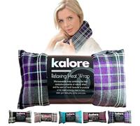 Saco Semillas Microondas para Hombros y Cuello - Cojin Cervical de Lavanda con Elástica - Bolsa Termica de Calor de Trigo del Reino Unido con Tela de Algodón a Cuadros por Kalore, Morado