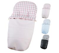 Saco Silla Paseo Universal Impermeable - Uso como Saco en Invierno o como Funda de Silla en Verano - Hecho en España por Trimatt- Color ECOPIEL CUADROS VICHY ROSA