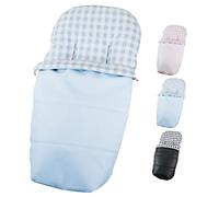 Saco Silla Paseo Universal Impermeable - Uso como Saco en Invierno o como Funda de Silla en Verano - Hecho en España por Trimatt- Color ECOPIEL CUADROS VICHY AZUL