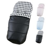 Saco Silla Paseo Universal Impermeable - Uso como Saco en Invierno o como Funda de Silla en Verano - Hecho en España por Trimatt- Color ECOPIEL CUADROS VICHY NEGRO