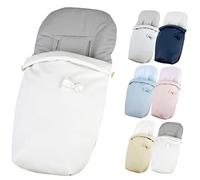 Saco Silla Paseo Universal Impermeable - Uso como Saco en Invierno o como Funda de Silla en Verano - Hecho en España por Trimatt - Color BLANCO ECOPIEL