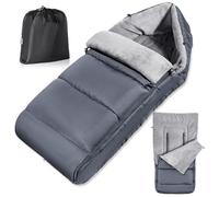 Saco Silla Paseo Universal Invierno, Impermeable Saco Universal Silla Paseo con Cremallera Ajustable, Saco Carro Bebe Invierno, Desmontable y Duradero, Tela Catiónica Caliente, GRIS