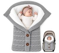 Saco Silla Paseo Universal Invierno, Saco Carro Bebe Invierno 68x38cm | Punto cálido por fuera, terciopelo suave por dentro, botones de madera sin cremallera, lavable a 30 °C, desde el nacimiento