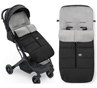 Saco Silla Paseo Universal, Saco Invierno Silla Paseo Universal, Desmontable con Cremallera, Cabezal Ajustable,Impermeable y Transpirable, fácil de Limpiar, Unisex (Liso Negro)