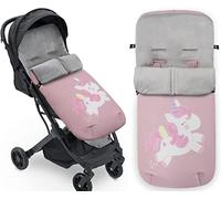 Saco Silla Paseo Universal, saco invierno silla paseo universal, Desmontable con cremallera, cabezal ajustable,impermeable y transpirable, fácil de limpiar, unisex (Unicornio Maquillaje)