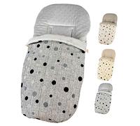 Saco Silla Paseo Universal - Uso como Saco en Invierno o como Funda de Silla en Verano - Hecho en España por Trimatt - Interior Térmico TEJIDO POLAR, Color GRIS CÍRCULOS