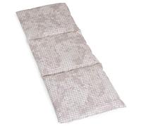 Saco térmico compartimentado en 3 con huesos de ceresas 20x50cm - Almohada térmica para microondas - Calor y frío - Cojín térmico con semillas (color: shabby chic gris beis)