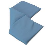 Saco térmico compartimentado en 3 con huesos de ceresas 20x50cm - Azúl claro - Almohada térmica para microondas - Calor y frío - Cojín térmico con semillas