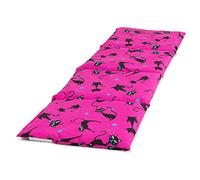 Saco térmico compartimentado en 4 con semillas de lino 60x20cm - Almohada térmica para microondas - Calor y frío - Cojín térmico con semillas (Color: gato negro fondo fucsia)