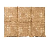 Saco térmico con huesos de ceresas 40x30cm compartimentado en 6 - batik oro - Almohada térmica para microondas - Calor y frío - Cojín térmico con semillas