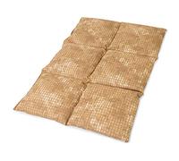 Saco térmico con pepitas de uva 40x30cm compartimentado en 6 - batik oro - Almohada térmica para microondas - Calor y frío - Cojín térmico con semillas