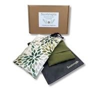 Saco térmico de semillas 50x16 cm para cervicales y lumbares - Bolsa de calor y frío para microondas - Almohadilla térmica con funda lavable rellena de trigo, lavanda y romero - Hecho en España