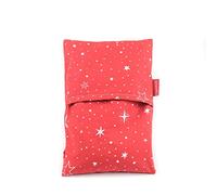 Saco Térmico de Semillas Aroma Lavanda, Azahar o Romero Tejido Rojo con Estrellas (Romero, S (23 x 15 x 2 CM con Funda))