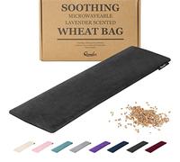 Saco térmico de semillas - Bolsa de Semillas Grande para Microondas - Bolsa de Semillas y Lavanda con Funda de Vellón Suave para el Alivio del Dolor - Bolsas de Semillas Reutilizables (Negro)