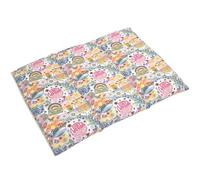 Saco térmico para la espalda o el vientre 40x30 cm (algodón orgánico Flower Power) - Almohadas térmicas de calor con semillas - Semillas de colza (Calor/Frio)