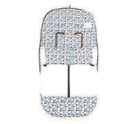 Saco Universal Polipiel para Silla de Paseo.Serie Cuadros Color blanco-azul