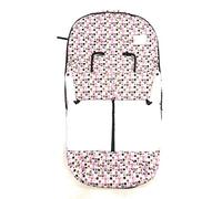 Saco Universal Polipiel para Silla de Paseo.Serie Cuadros " Danielstore". Color blanco-rosa
