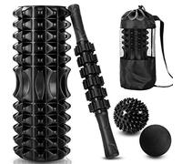 SACONELL 4 en 1 juego de rodillos de espuma y palillos de masaje de tejido profundo kit de rodillo de espuma con 2 bolas de masaje y un rodillo de masaje para fitness, yoga, relajación y pilates