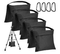Sacos de arena para fotografía, juego de 4 sacos de arena para fotografía, sacos de arena para fotografía, saco de arena para trípode de lámpara de fotografía, bolsas de arena con 4 mosquetones, saco