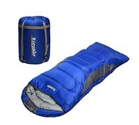 Sacos de Dormir de Invierno de 0 Grados para Adultos Que acampan (350 g/m²) - Rango de Temperatura (5F - 32F) Saco de compresión Impermeable portátil - para Grandes y Altos en Env Hoodie: Senderismo,